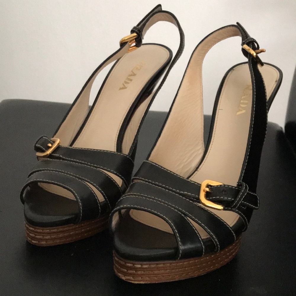 PRADA SANDALS. 5” heels like new